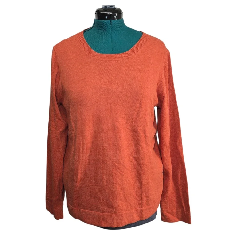 NEW JCrew Factory Women's Cotton Wool Blend Teddie Sweater Orange Size XL‎ NWT